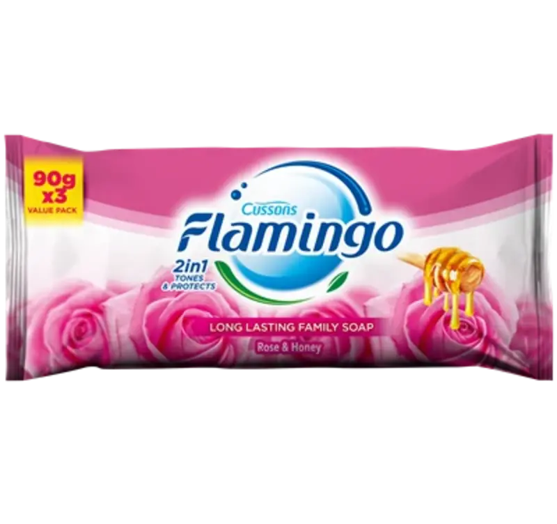 Flamingo Soap Rose & Vitiman E 90 g 3 Pieces